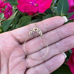 Vintage 14K Gold 1984 Hearts Charm Holder Pendant